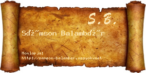 Sámson Balambér névjegykártya
